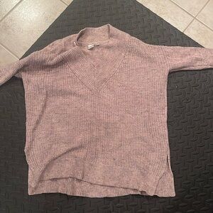 Chandail en laine rose manche 3/4